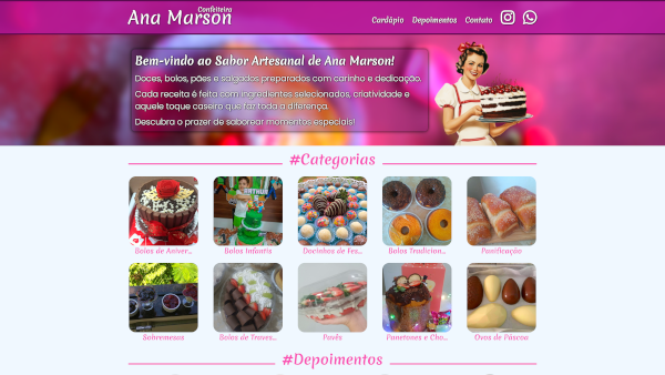 Print do projeto Confeitariana